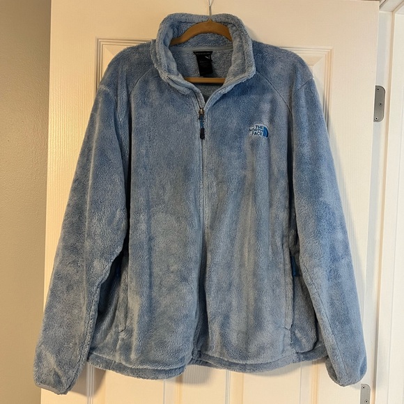 The North Face Tops - The North Face Light Blue Osito Soft Zip Up Jacket Plus Size XXXL
